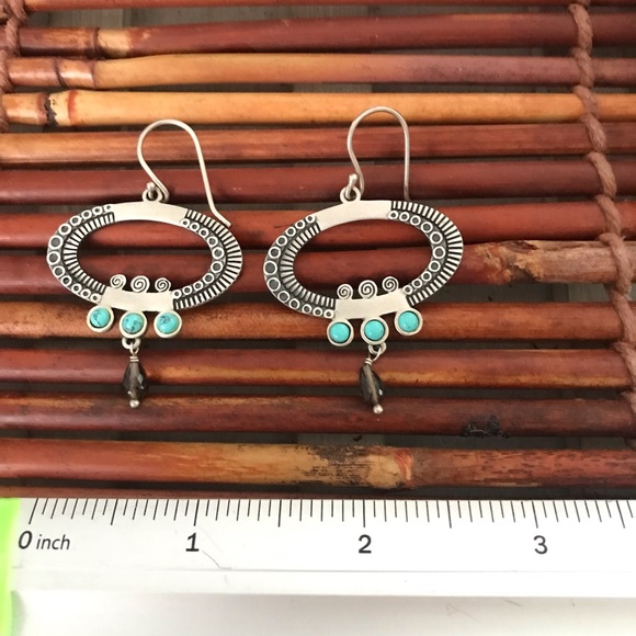 Silpada Sterling Silver Oval Turquoise Earrings - Picture 6 of 7
